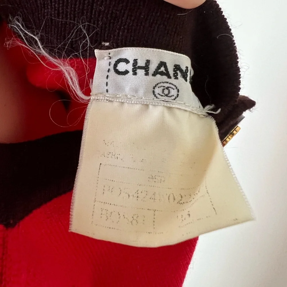 Chanel Vintage Spring 1995 Cashmere Red Crew Wool Sweater Top Shirt - Picture 8 of 12
